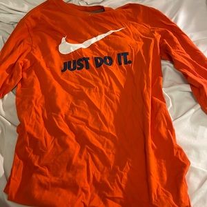 orange long sleeve nike shirt for sale!!